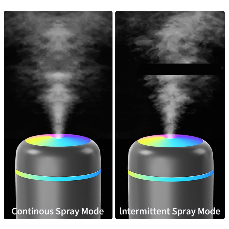 "Umidificador de Ar Colorido com Difusor de Óleos Essenciais, Nebulizador, Neblina Aromaterapia, Difusor de Aroma para Carro e Umidificador para Casa