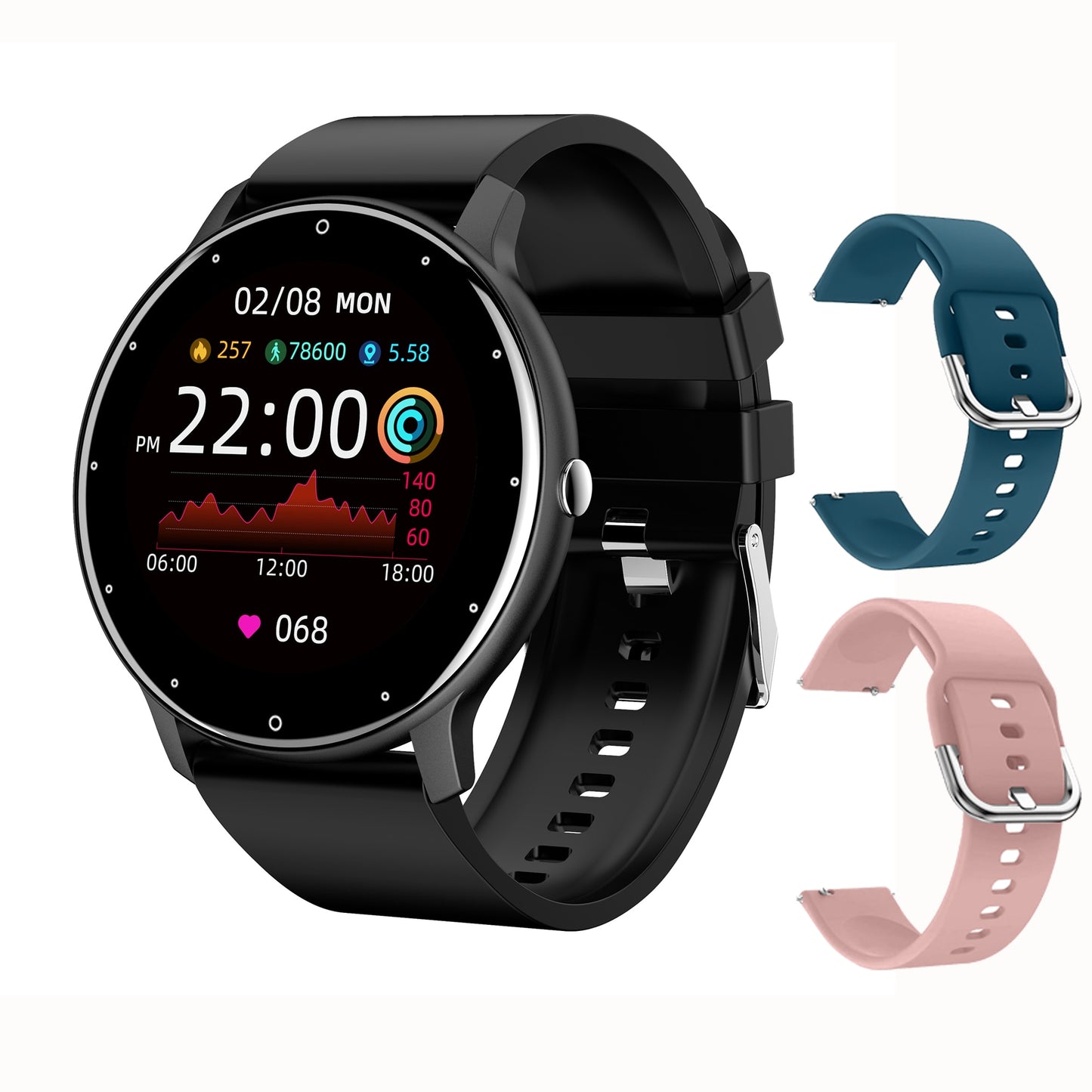 Smart Watch CanMixs novo de 2022, para mulheres e homens, esportivo, rastreador de fitness, monitor de sono e frequência cardíaca, à prova d'água, compatível com IOS e Android.