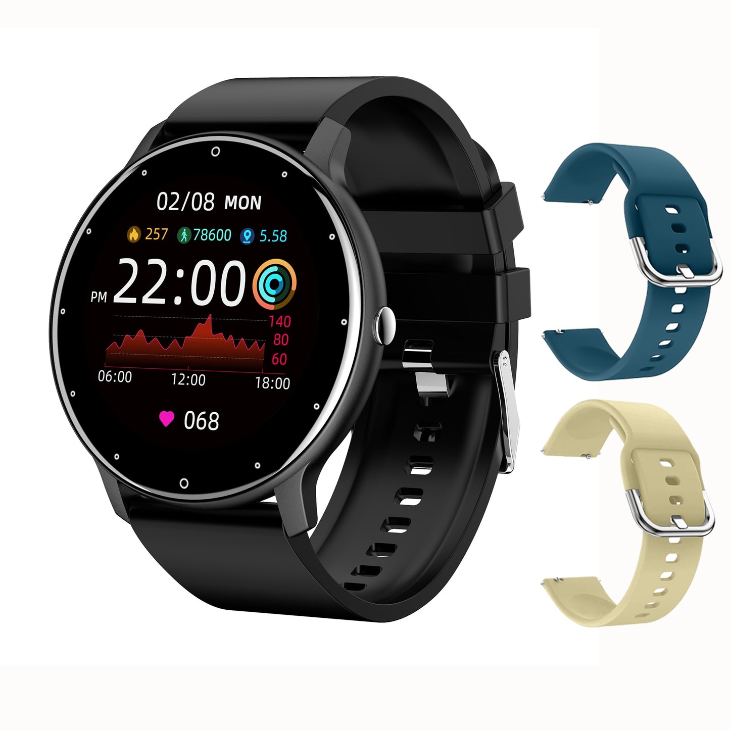 Smart Watch CanMixs novo de 2022, para mulheres e homens, esportivo, rastreador de fitness, monitor de sono e frequência cardíaca, à prova d'água, compatível com IOS e Android.