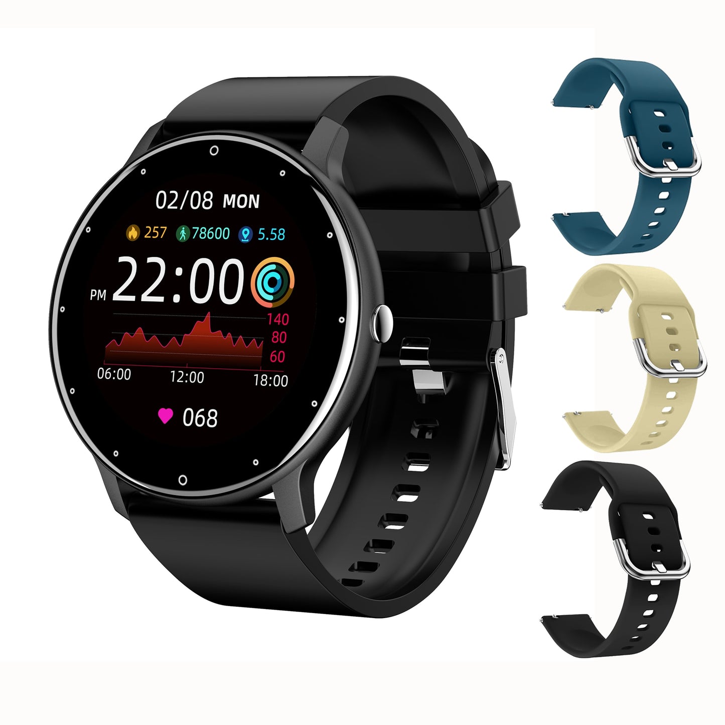 Smart Watch CanMixs novo de 2022, para mulheres e homens, esportivo, rastreador de fitness, monitor de sono e frequência cardíaca, à prova d'água, compatível com IOS e Android.