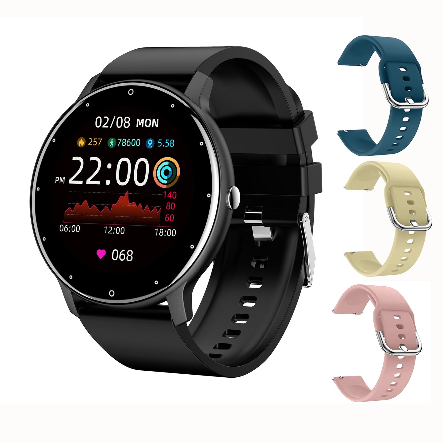 Smart Watch CanMixs novo de 2022, para mulheres e homens, esportivo, rastreador de fitness, monitor de sono e frequência cardíaca, à prova d'água, compatível com IOS e Android.