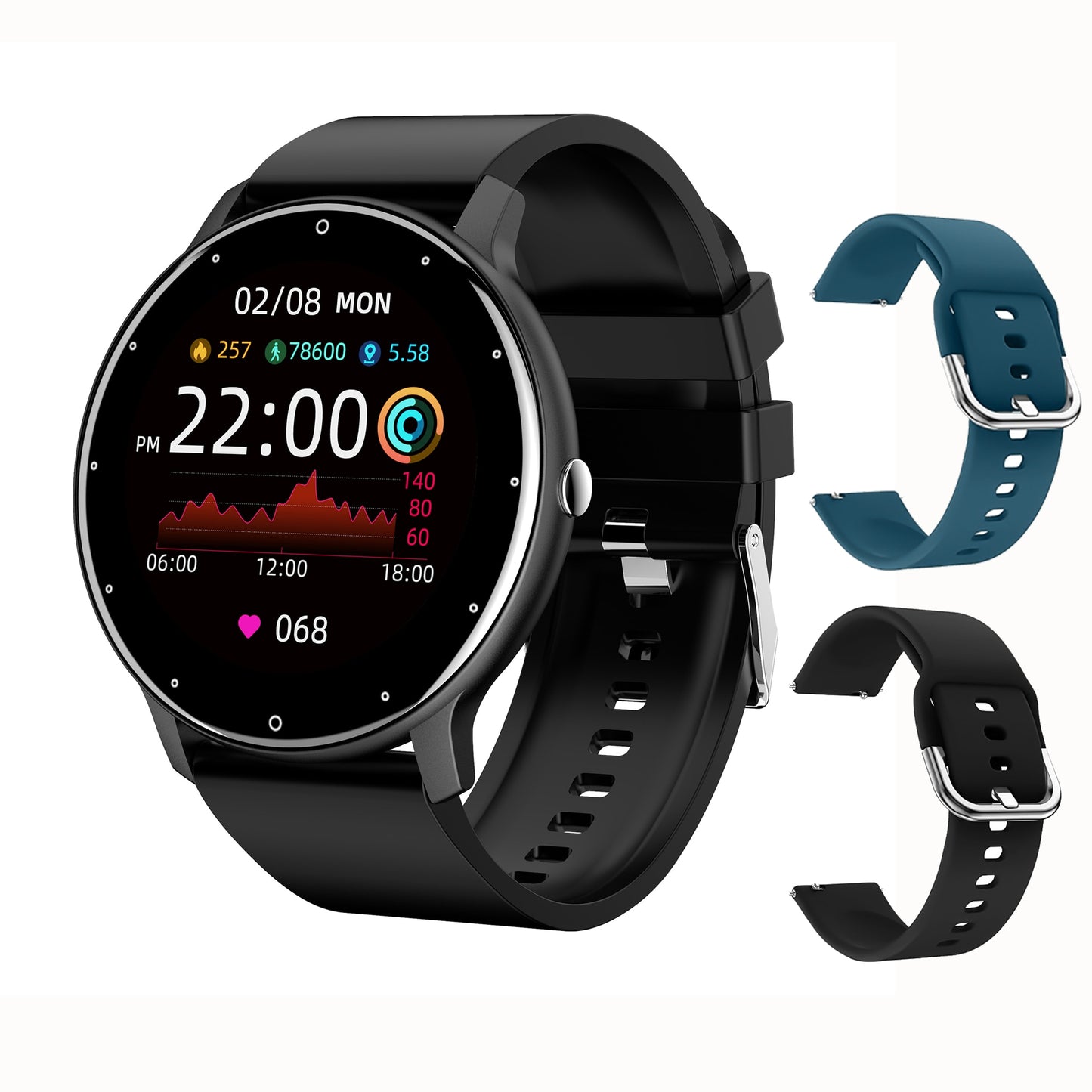 Smart Watch CanMixs novo de 2022, para mulheres e homens, esportivo, rastreador de fitness, monitor de sono e frequência cardíaca, à prova d'água, compatível com IOS e Android.